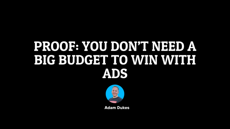 ???? PROOF: You don’t need big budgets to win with ads!